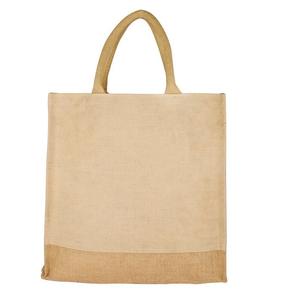 Sac fourre-tout en jute personnalisé avec fermeture éclair, imprimé feuilles vertes écologiques, idéal pour les courses, les légumes, la plage – Vente en gros - Product Image 4