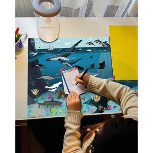 Tablero de Dibujo de Cartón de 60x40cm con Diseño de Mundo Submarino, Juguete de Pintura DIY para Niños, Tapete de Escritorio Educativo y Divertido - Product Image 2