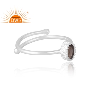 Anillo de piedras preciosas ahumadas naturales de Plata de Ley 925, joyería personalizada para mujer, regalo para ella - Product Image 4
