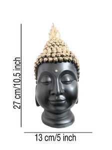 Estatua de cabeza de Buda de resina de oro negro, escultura decorativa festiva de cara para decoración del hogar, sala de Yoga de meditación para rectángulo de Diwali - Product Image 2