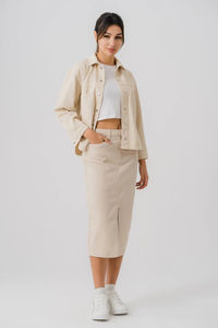 Chaqueta vaquera corta informal para mujer con mangas largas Abrigo de moda ecológico transpirable reversible crudo de invierno - Product Image 6