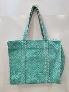 Bolsa de Mano Grande Acolchada de Algodón, Ecológica, Sostenible, Resistente, para Compras, Hecha a Mano, Vintage, con Estampado de Bloques, Estilo Boho, para Verano e Invierno - Product Image 2