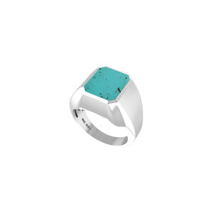 Bague en argent sterling 925 pour homme, classique, sertie de turquoise, octogone, faite à la main, cadeau unique pour lui, anniversaire, fête - Product Image 3