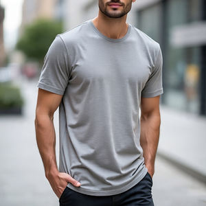 T-shirt à épaules tombantes surdimensionné de haute qualité T-shirt vintage délavé pour hommes - Product Image 3