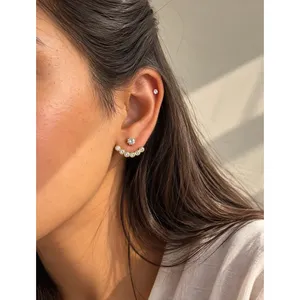 ต่างหูแบบโซลิแทร์ประดับเพชรซิร์คอน - Product Image 4