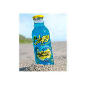 Venta al por mayor de limonada Calypso Ocean Blue en botellas de vidrio de 473 ml, 12 botellas por caja, hecha con pulpa de fruta real y ingredientes naturales. - Product Image 2