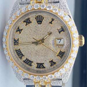 Reloj Mecánico de Lujo con Diamantes de Imitación Vvs, Estilo Hip Hop, de Acero Inoxidable, de Alta Calidad, Unisex - Product Image 1