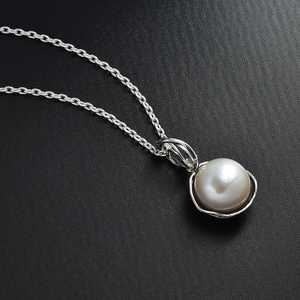 Collar de perlas naturales para mujer, collar de piedras preciosas de plata esterlina oxidada, joyería llamativa elegante, regalo de Pascua para ella - Product Image 2