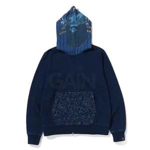 2025 Sudadera con capucha con cremallera de cara completa personalizada Color sólido personalizado 100% ropa informal de algodón para invierno MOQ bajo - Product Image 1