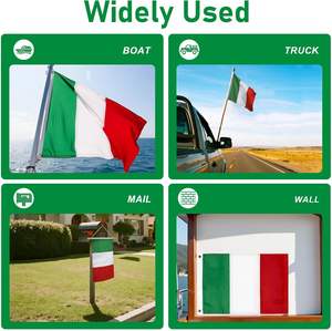 Drapeau italien 12x18 pouces, petit drapeau national italien pour bateau, couleurs vives, drapeau d'Italie avec 2 œillets en laiton, polyester imperméable - Product Image 6