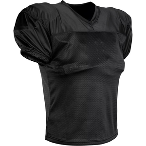 Maillot de football américain noir pour homme, col en V, manches courtes, maille polyester respirante, coupe classique, vêtements de sport pour adulte - Product Image 3