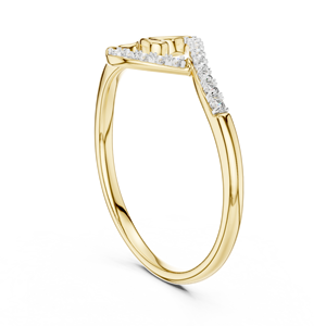 Bague Art Déco en Or Jaune 14K avec Diamant de Laboratoire Taille Ronde Brillante en Forme de Cœur Pavé DEF VVS, Fabricant Grossiste - Product Image 4