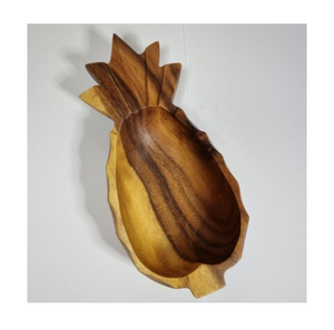 Cuenco de madera para servir, bandeja en forma de piña, 2 uds., cuenco de madera usado PARA CENA DE ALTA CALIDAD hecho a mano - Product Image 5