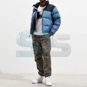 Veste bouffante à bulles avec logo personnalisé pour hommes, veste d'hiver en toile imprimée de haute qualité, épaisse, chaude et ajustée - Product Image 6