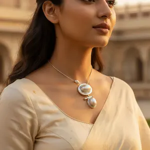 สร้อยคอจี้มุกเงิน 925 ของขวัญเครื่องประดับที่หรูหราสำหรับผู้หญิงพร้อมเสน่ห์อันน่าทึ่ง - Product Image 3