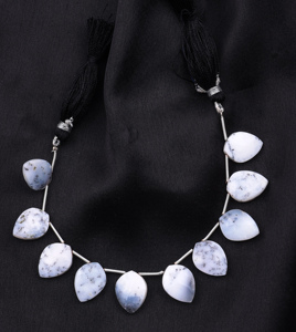 Natural Faceted Dendrite Agate Beads White Round Loose Gemstone Beads for Handmade <b>Bracelets</b> and Necklace Making - Product Image 1