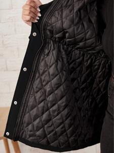 Chaqueta acolchada transpirable cálida de invierno de nuevo estilo para mujer con mangas largas y cremallera completa Diseño tejido Técnicas teñidas lisas - Product Image 4