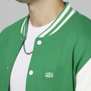 Veste en laine Letterman pour hommes en couleurs personnalisées Nouveau design Streetwear d'hiver chaud avec col montant teint en couleur unie - Product Image 6