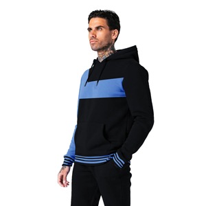 Custom Men's 2025 Winter Solid Casual Puff Printing Sweatsuit Sets 100% <b>Cotton</b> Blank Tracksuit with <b>Raw</b> Hem Hoodies Sweatpants - Product Image 6