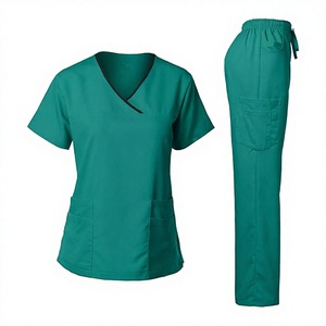 Uniformes Médicos OEM ODM de Tela de Spandex para Hospitales, Conjuntos de Uniformes de Enfermería Unisex para Doctores y Enfermeras - Product Image 1