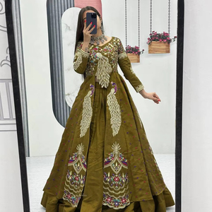 Lehenga Choli en soie Vichitra de style lourd, taille M à XXL - Product Image 1