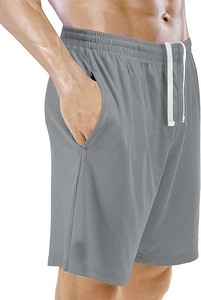 กางเกงขาสั้นผู้ชายยาวเอวสูงระบายอากาศใส่สบายพร้อมโลโก้กำหนดเองได้สายรัดเอวยางยืดสไตล์ลำลองทรงหลวม - Product Image 2