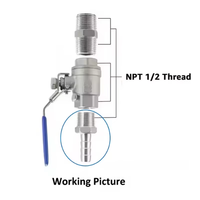 Connecteur de tuyau NPT 1/2'' en acier inoxydable 304, raccord de tuyauterie pour pompe à bière artisanale, 8mm 10mm 12mm 16mm