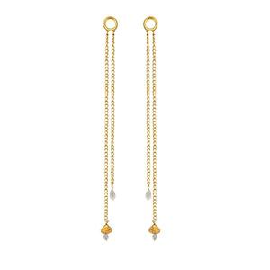 Kriaa Fine Stud Pendientes Chapado en Oro Perla Kan Cadena 1503328 - Product Image 1