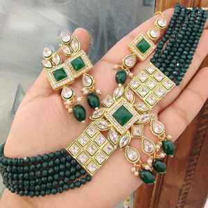 High Quality Monalisa Diamond Choker Necklace With <b>Beautiful</b> <b>Earrings</b> & Maang Tikka Ideal For Festive Occasions Ethnic Wear Set - Product Image 3