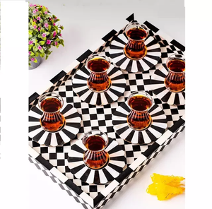 MOP & Resin Inlay <b>Tray</b> Premium Mother of Pearl Serving <b>Trays</b> With Mop Hotels & Restaurant Bone Inlay <b>Trays</b> by CRAFTED TREASURE - Product Image 2