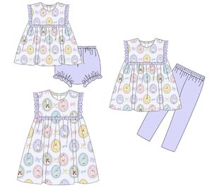 2026 nuovo Design all'ingrosso di <span class=keywords><strong>abbigliamento</strong></span> per ragazze con stampa d'oca con volant senza maniche leggings per bambini vestiti estivi per bambini - Product Image 1