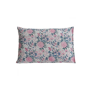 Luxe motif floral tissé 100% coton main bloc imprimé écologique 20 feuilles tissu enveloppe fermeture taie d'oreiller couverture - Product Image 1