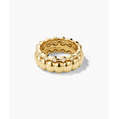 Anillo apilable chapado en oro de moda Charlotte Crest, anillo geométrico religioso para niños con incrustaciones de circonita y cadena - Product Image 3
