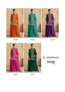 Conjunto de traje Palazzo de seda Chinon de secuencia de estera de 3mm bordado con estampado Digital de la colección paquistaní india, ropa de diseñador elegante - Product Image 6