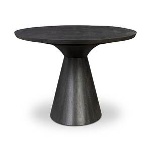 Mesa de Comedor de Madera de Mango Maciza con Base Ovalada de Lujo, Acabado Mate, Color Negro, Superficie Lisa, Nueva y Moderna para el Hogar y la Cocina - Product Image 3