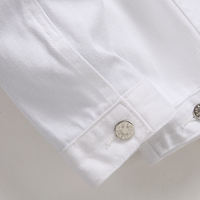 Veste pour homme Vente en gros Vêtement d'extérieur unisexe Automne Col montant enduit Blanc Premium Veste en jean déchirée Haut pour homme OEM