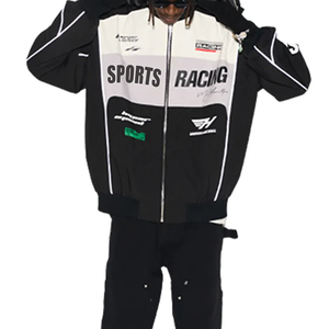 Vente en gros de nouveaux blousons bombardiers d'extérieur streetwear de haute qualité mode personnalisés blouson de course vintage moto motard unisexe - Product Image 3