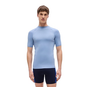 Quick Dry Slim Fit Streetwear Swim T-Shirt Men Polyester Spandex UV Protection Stretch Rash Guard Lightweight <b>Surf</b> Beach Wear - Product Image 1