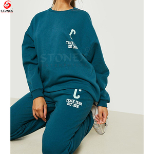 เสื้อสเวตเตอร์คอกลมลำลองสำหรับผู้หญิงได้รับความนิยมสูงสุดชุดวอร์มสีพื้นปรับแต่งได้ชุดฤดูหนาว - Product Image 4