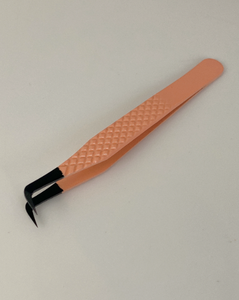 Nouvelle pince à épiler à pointe de fibre pince à épiler Extension de cils Rose pince à cils faite à la main taux de gros Logo privé - Product Image 5