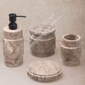 Ensemble d'accessoires de salle de bain décoratifs faciles à nettoyer Ensembles de salle de bain en marbre faits à la main Ensemble de salle de bain moderne pour décoration intérieure d'hôtel et de maison - Product Image 1