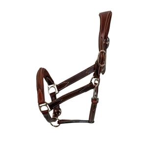 Licol en cuir anglais extra confortable de qualité supérieure en cuir de selle marron et noir de La Havane avec quincaillerie réglable - Product Image 4