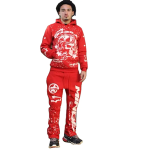 Pantalon de survêtement unisexe évasé de haute qualité, en velours, surdimensionné, uni, hiver, 100% coton, à capuche, polaire, grande taille - Product Image 6