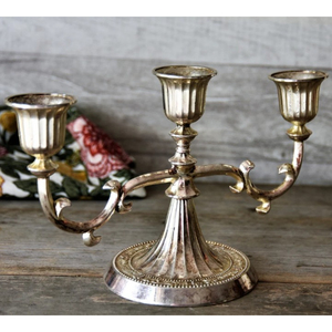 Candélabre à 3 bras en laiton massif de style moderne, orné, en métal poli, pour table, porte-bougie décoratif antique, décoration de mariage et d'événements - Product Image 6