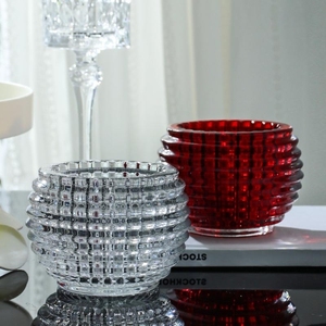 Chandelier d'art fait à la main circulaire en cristal verre bougeoir cylindre rond design pour la maison et les décorations de mariage - Product Image 1