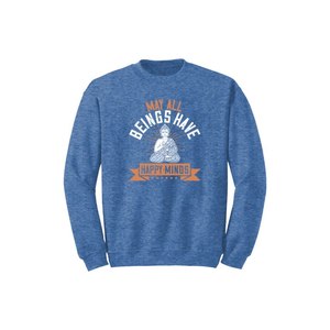 Sweat-shirt en mélange de coton avec des thèmes de bouddha imprimés Style décontracté 12 options de couleur 260-280 Placement de conception personnalisable GSM lourd - Product Image 4
