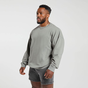 Wholesale High Quality <b>Plain</b> Blank Crew Neck Oversized <b>Sweatshirt</b> For Men New Design Breathable Men's <b>Sweatshirts</b> - Product Image 2