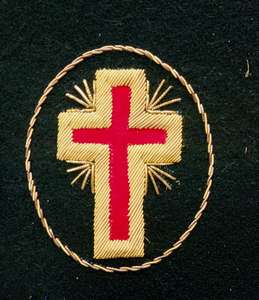 เข็มกลัดรูปไม้กางเขนของอัศวินเทมพลาร์ งานปักมือ - Product Image 1