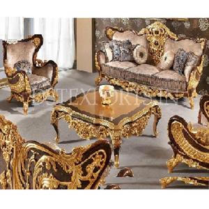 Juego de Sofás Modernos de Lujo de Madera de Teca Maciza de Diseño Francés, Diseño Tallado Doble Pesado, Tamaño Personalizado, Color Personalizado para el Hogar - Product Image 1