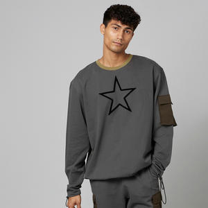Venta al por mayor de los hombres de moda casual sudadera de invierno cálido de lana de cuello redondo pulóver logotipo personalizado ropa de calle OEM de suministro - Product Image 6
